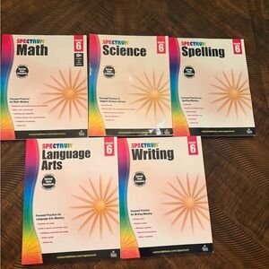 Grade 6 Educational Workbook Set - Multicolor